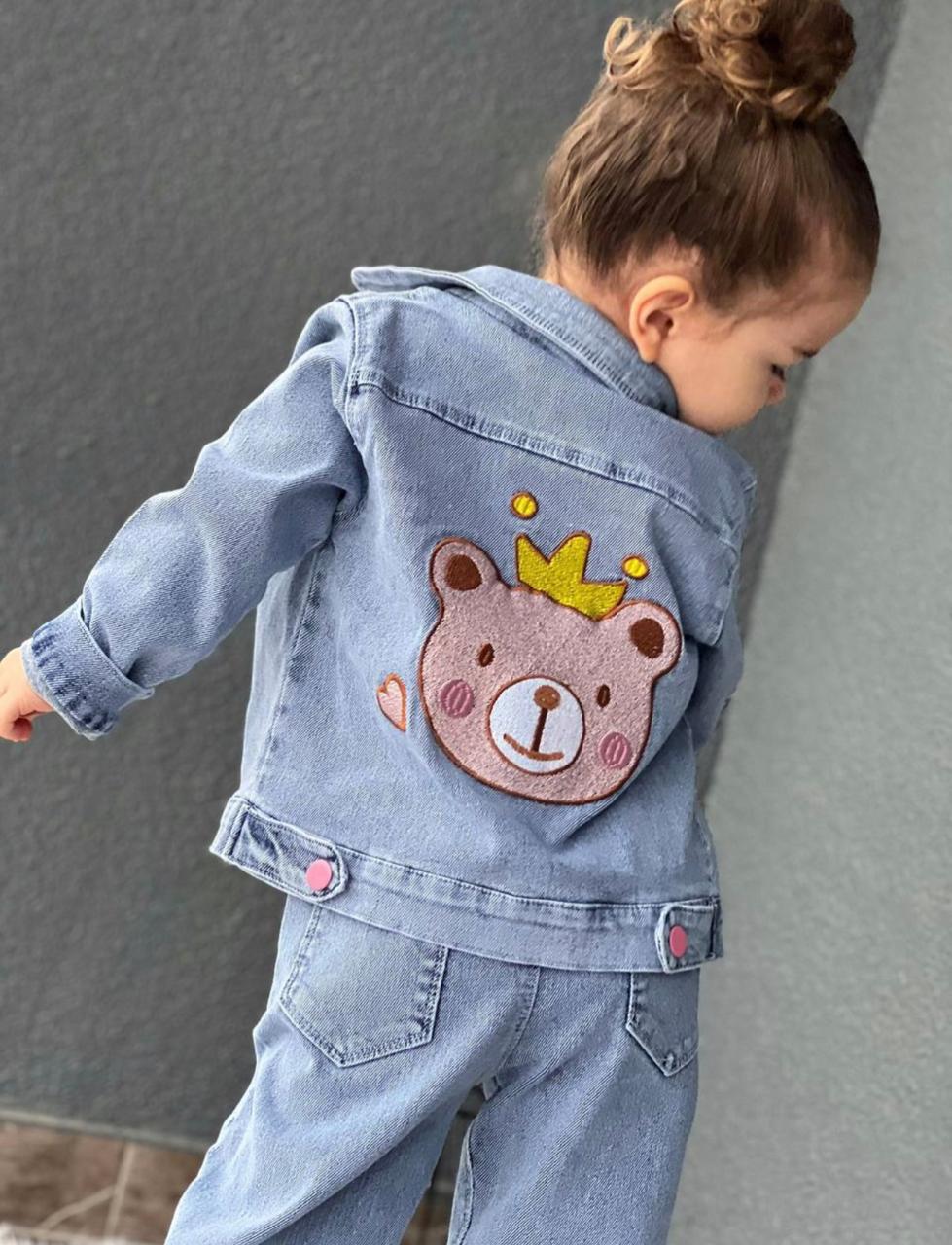 Princess Bear Denim Trouser Set