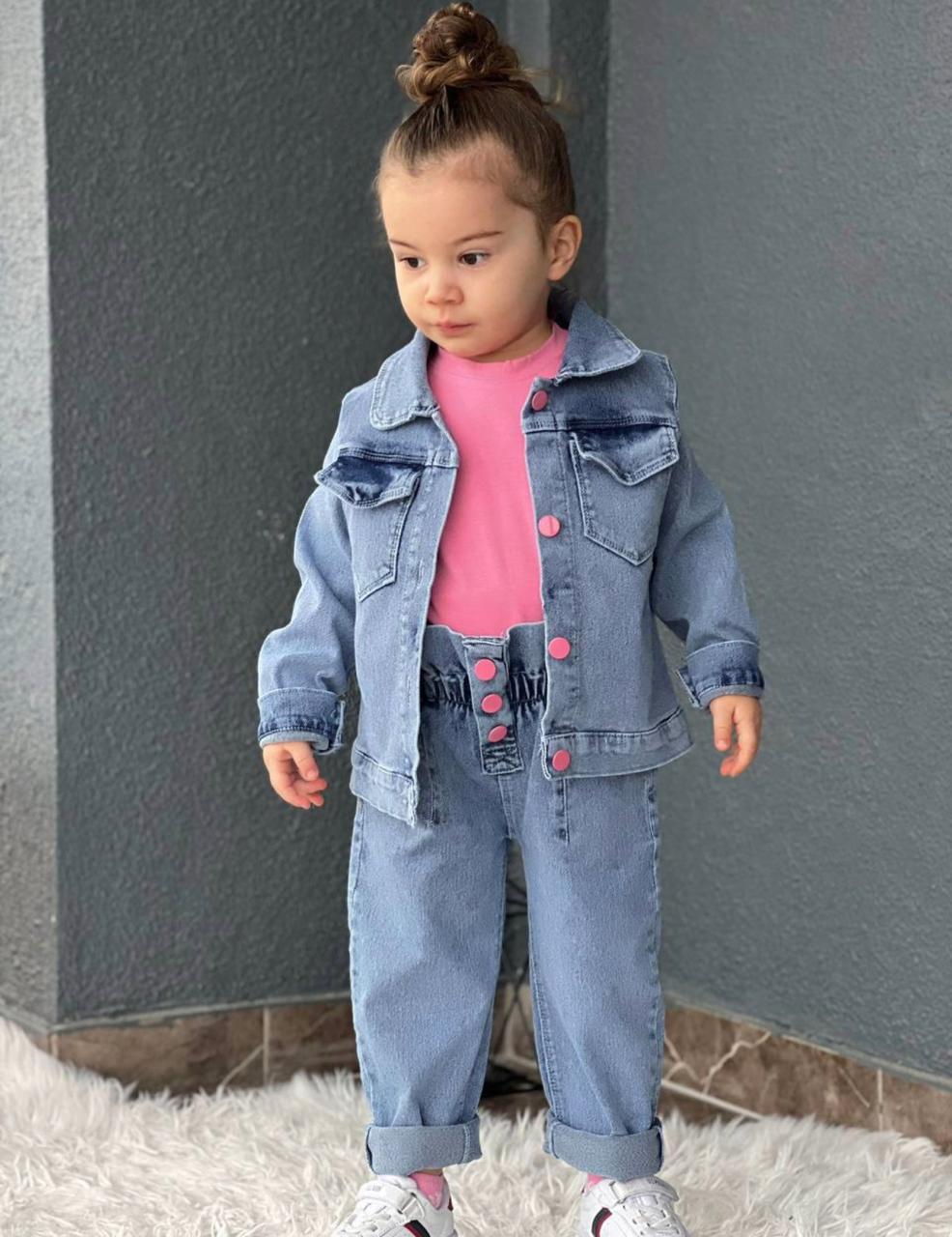 Princess Bear Denim Trouser Set