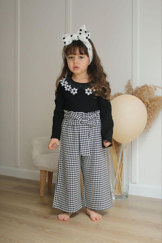 Daisy Black and White Trouser Set