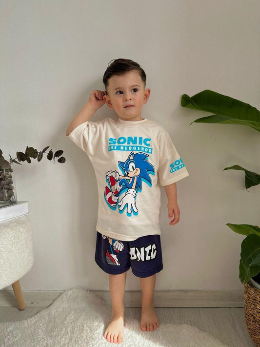 Dark Blue Sonic Shorts Set